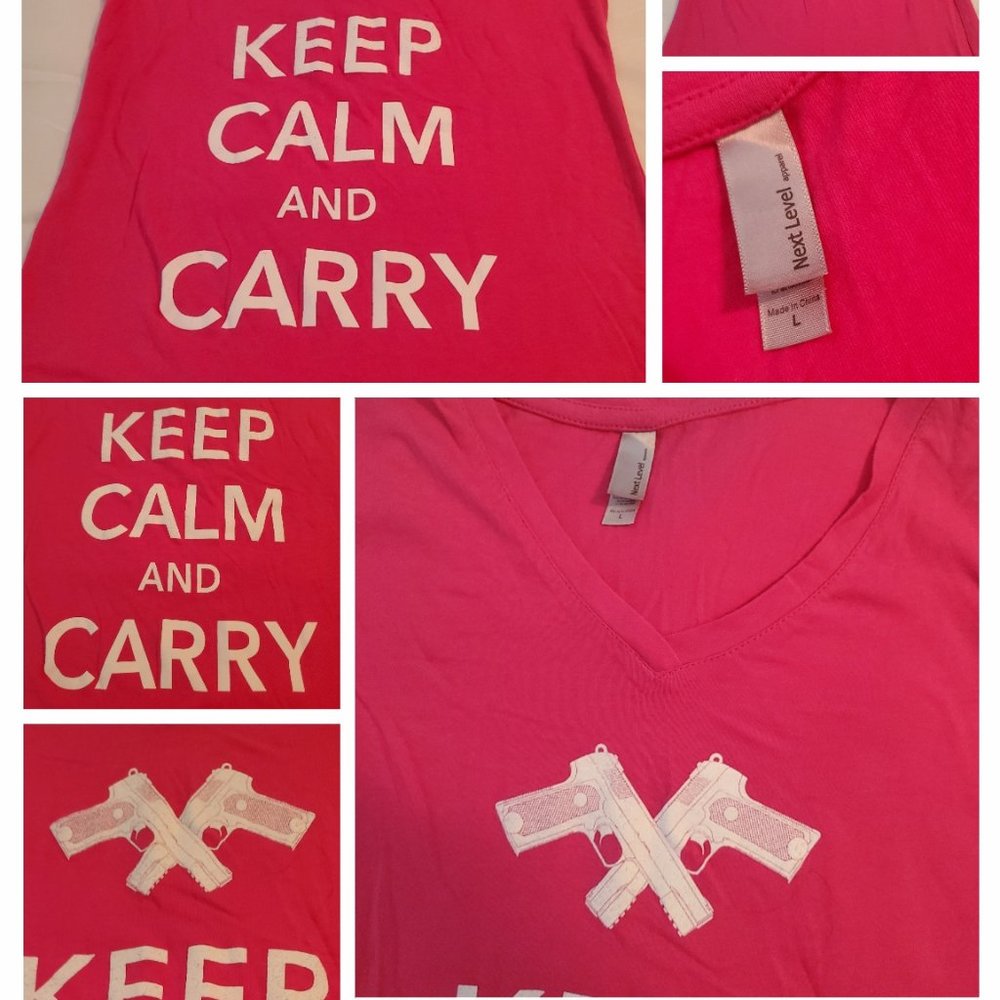 🌟 Keep Calm & Carry | Fitted Tee | Size Large | NWOT 🌟